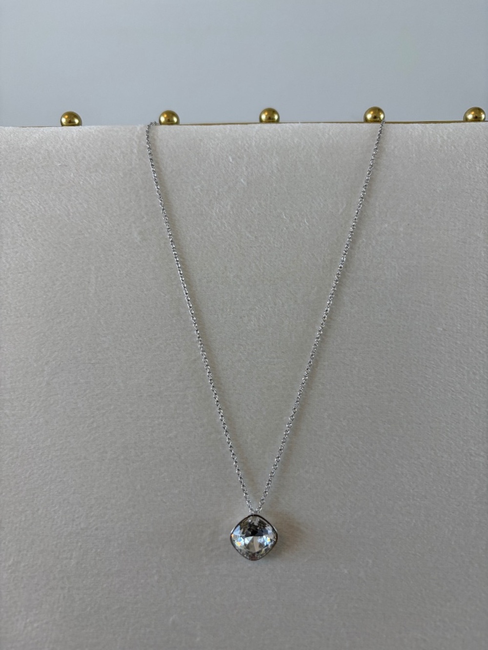 Swarovski Cushion Cut Crystal Pendant Necklace